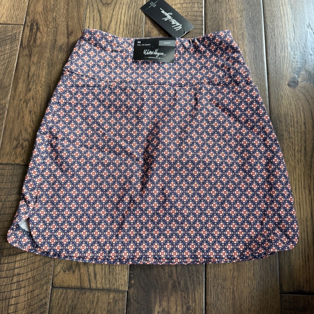 Walter‎ Hagen NWT Womens Performance Sculpt Skort XS Navy Pink